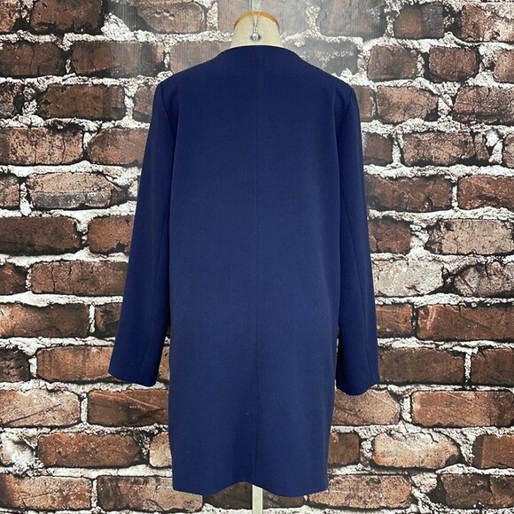 Harlowe & Graham Cardigan Jacket Open Front Blue Size Medium M - Picture 10 of 17